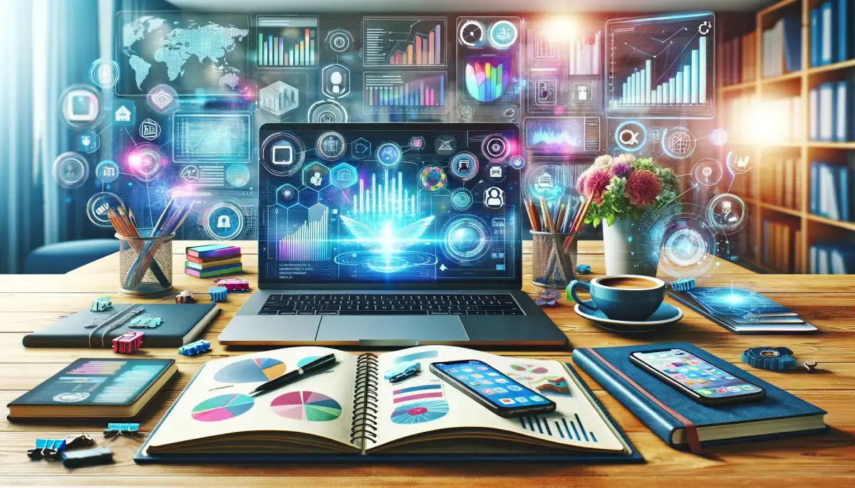 Illustration de l'écosystème web et des outils de marketing digital