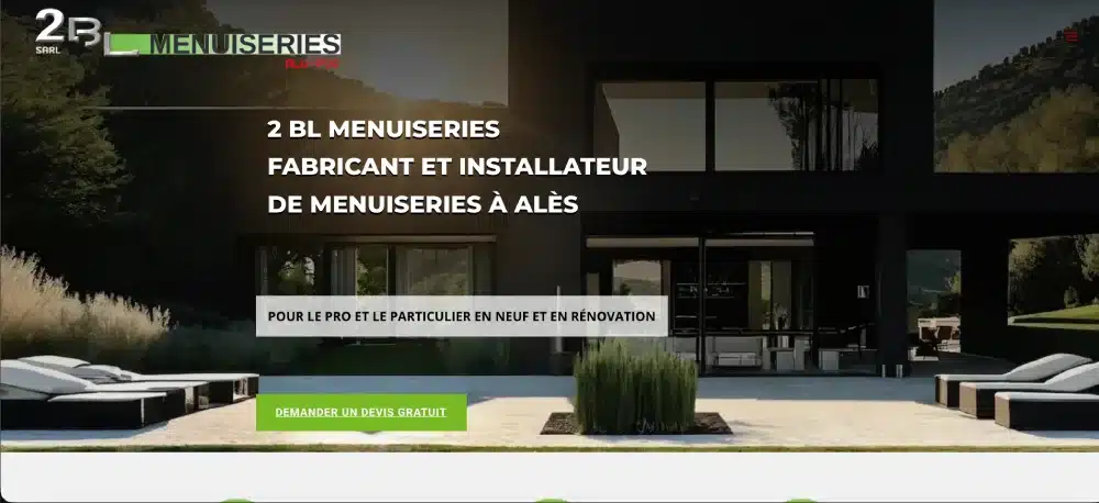Aperçu du site 2BL Menuiseries