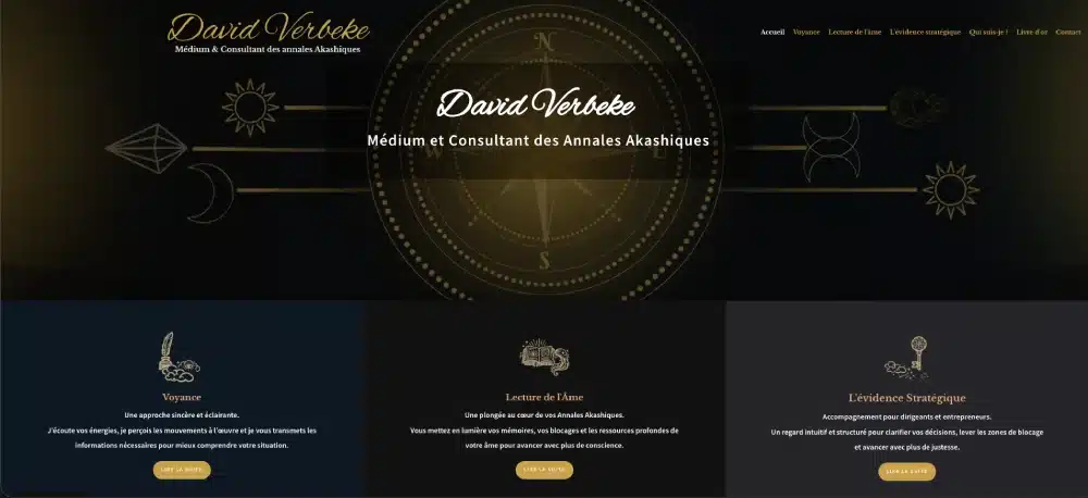 Aperçu du site David Verbeke, médium