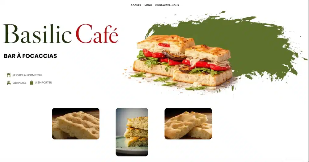 basilic Café - site réalisé par Starting Web Basilic Café restaurant -réalisation site web par Starting Web